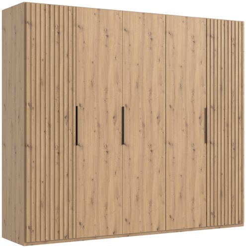 MID.YOU, MID.YOU Drehtürenschrank in eiche artisan , Andorra , Metall , 3 Fächer , 250x216x58 cm , Dekorfolie,Dekorfolie,Nachbildung,Nachbildung , umfangreiches Zubehör erhältlich, In verschiedenen Grössen erhältlich, in verschiedenen Holzdekoren erhäl