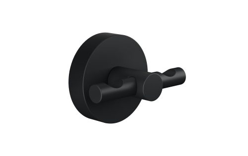 Tesa, tesa Mantelhaken 40564-00000-00 MOON BLACK Anzahl der Haken: 2 (B x H x T) 50 x 53 x 65 mm Metall Schwarz (matt) 1 St.