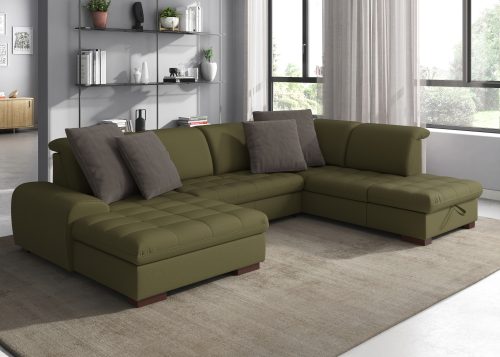 SIT&MORE, sit&more Wohnlandschaft, wahlweise mit Bettfunktion, Bettkasten und Kopfteilverstellung, auch erhältlich in dem besonders leicht mit Wasser zu reinigendem "Soft clean" Bezug