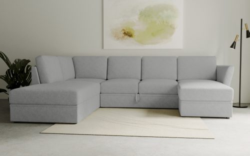 HOME AFFAIRE, Home affaire Wohnlandschaft »Lavars«, mit Bettfunktion und Stauraum, in zwei verschiedenen Bezugsqualitäten