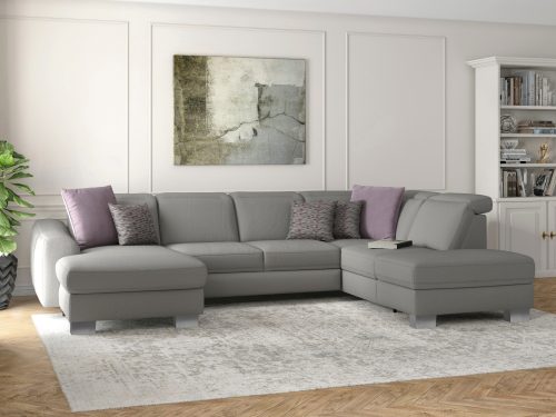 SIT&MORE, sit&more Wohnlandschaft »Durness«, mit Federkern und hochwertigen Edelstahlfüssen, wahlweise mit Kopfteilverstellung, optional mit Bettfunktion und Stauraum
