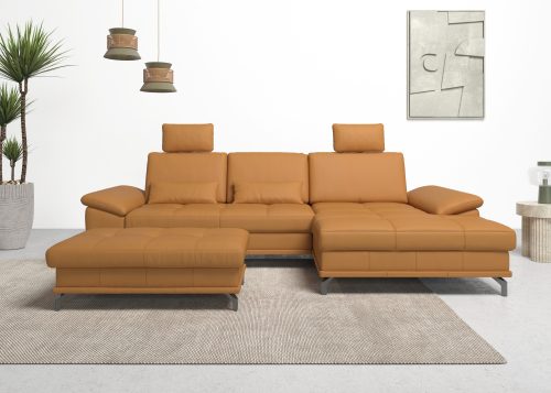 Places of Style Ecksofa »Costello«, incl. Sitztiefenverstellung und Armlehnfunktion, incl. 2 Nierenkissen