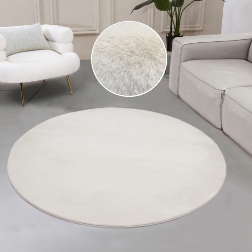 Leonique Fellteppich »Balu«, rund, 20 mm Höhe, Kunstfell in Kaninchenfell Haptik, fussbodenheizungsgeeignet, pflegeleicht, ideale Teppiche für Wohnzimmer, Schlafzimmer, Esszimmer, Arbeitszimmer