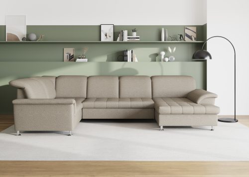 DOMO collection Wohnlandschaft »Franzi«, im XXL-Format, wahlweise mit Bettfunktion, Bettkasten und Kopfteilverstellung, frei im Raum stellbar