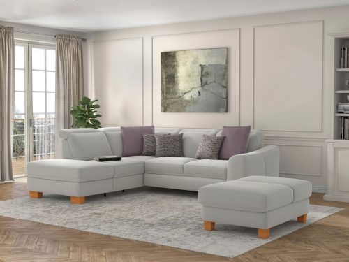 SIT&MORE, sit&more Ecksofa »Durness«, mit Federkern und hochwertigen Massivholzfüssen, wahlweise mit Kopfteilverstellung, Bettfunktion und Stauraum oder mit Bettfunktion und Bettkasten