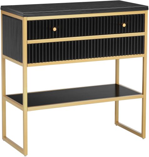 LEONIQUE, Leonique Sideboard »Fleuriss« Keramikplatte, goldenes Gestell, FSC-zertifiziertem Holz, Breite 80 cm