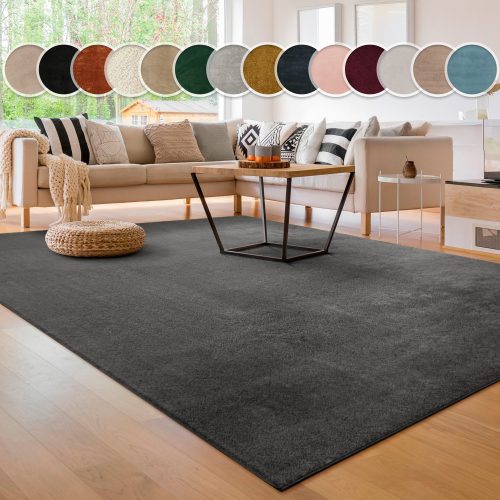 Paco Home Teppich »Cadiz 630«, rechteckig, 18 mm Höhe, besonders weich, Uni-Farben, waschbar, In- und Outdoor geeignet, ideal im Wohnzimmer & Schlafzimmer