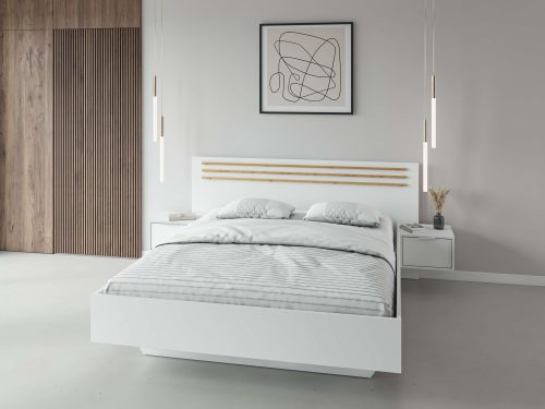 HOME AFFAIRE, Home affaire Bett »Bettgestell Calera mit zwei Nachttischen (Schlaffläche 180x200 cm)«, (Set, Bett mit 2 Nakos und 2 Schubladen), Bettgestell, mit Schubladen, BxTxH 265x204x96 cm