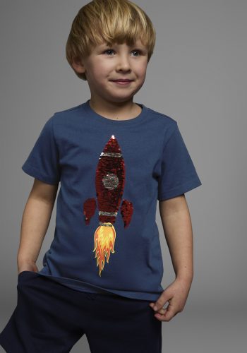 KIDSWORLD, KIDSWORLD T-Shirt »Rakete aus Wendepailletten«