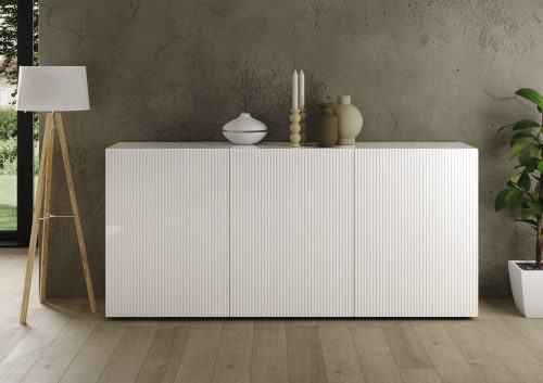 INOSIGN Sideboard »Rio Breite 181 cm, Kommode mit 3 Türen, Anrichte,«, geriffelte MDF-Fronten, modern u. elegant, viel Stauraum