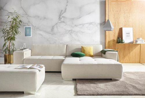 INOSIGN Ecksofa »Sapporo«, wahlweise Bettfunktion oder Sitztiefenverstellung, Federkern