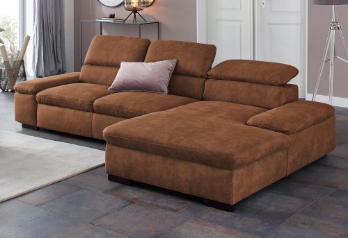HOME AFFAIRE, Home affaire Ecksofa »Alberto«, inklusive Kopfteilverstellung, mit Recamierenabschluss