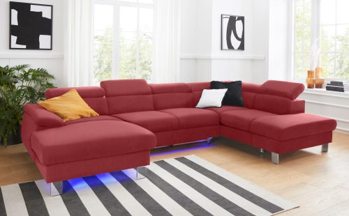 COTTA Wohnlandschaft »Komaris«, inklusive Kopfteilverstellung, wahlweise mit Bettfunktion und RGB-LED
