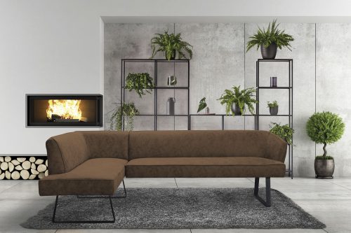 exxpo - sofa fashion Eckbank »Americano«, mit Keder und Metallfüssen, Bezug in verschiedenen Qualitäten, Frei im Raum stellbar