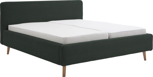 Bett MATTIS 160x200cm furniert / stoff dunkelgrün