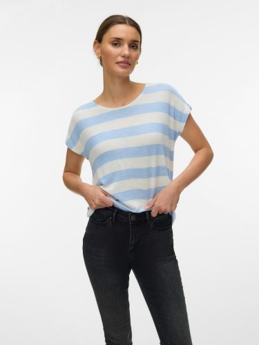 VERO MODA, Vero Moda Kurzarmshirt "VMWIDE STRIPE SL TOP GA JRS NOOS" Viskosemischung