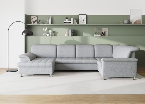 DOMO collection Wohnlandschaft »Franzi«, im XXL-Format, wahlweise mit Bettfunktion, Bettkasten und Kopfteilverstellung, frei im Raum stellbar