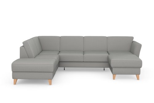 SIT&MORE, sit&more Wohnlandschaft »Visby V«, wahlweise mit Bettfunktion und Stauraum, frei im Raum stellbar, mit Federkern, auch erhältlich in dem besonders leicht mit Wasser zu reinigendem "Soft clean" Bezug