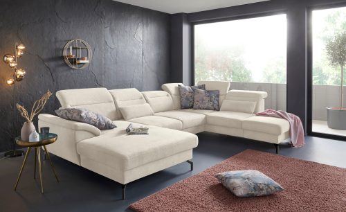 sit&more Wohnlandschaft, 15 cm Fusshöhe, inklusive Sitztiefenverstellung, wahlweise Kopfteilverstellung, wahlweise in 2 unterschiedlichen Fussfarben