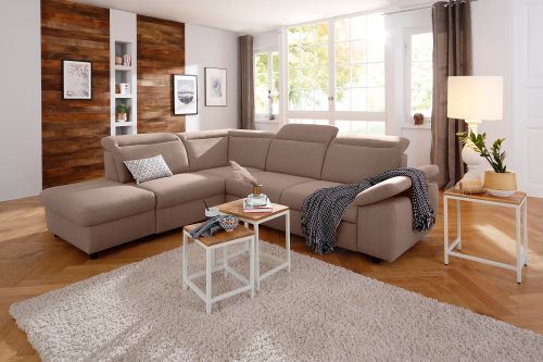 Home affaire Ecksofa »Mauritius«, mit Ottomane, mit Kopfteil- und Armlehnverstellung, wahlweise mit Bettfunktion und Bettkasten