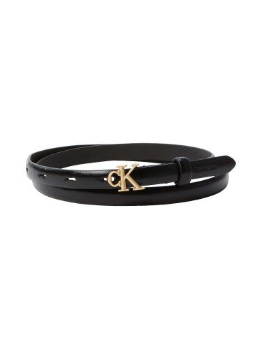 Calvin Klein, Calvin Klein Ledergürtel "ROUND CK BUCKLE 15MM BELT SMOOTH" Grössenverstellbar mit Metallschliesse