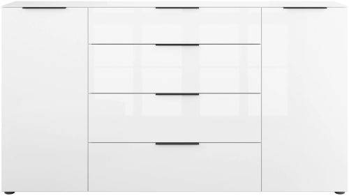 Manjana Möbel Sideboard »Style« mit Metallgriffen & Glasfront, Soft-Close, Selbsteinzug, in 2 Breiten