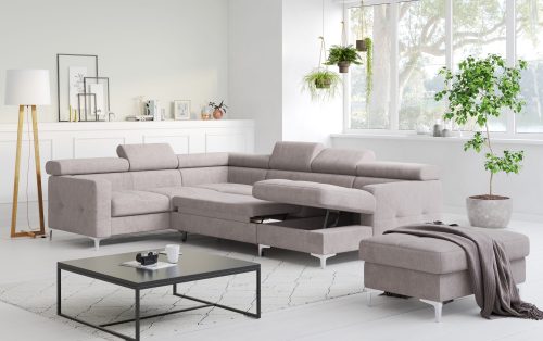 Cotta, COTTA Wohnlandschaft »Sammy U-Form«, mit Kopfteilverstellung, optional mit Bettfunktion und Bettkasten