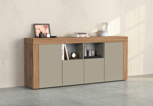 INOSIGN Sideboard »CHRONOS Breite 200 cm mit 4 Türen, 2 offene und 8 geschlossene Fächer«, (1 St.), Sideboard,Kommode, Schrank, Grifflos mit Push to Open, Made in Italy