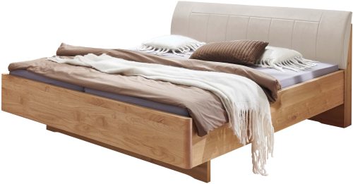 WIEMANN Holzbett »Cardiff, Bettgestell, Bettrahmen, teilmassiv, mit Polsterkopfteil« Belastbarkeit 110/220 Kg, 4-fache höhenverstellbar, MADE IN GERMANY, Fussteil aus Massivholz, verschiedene Grössen