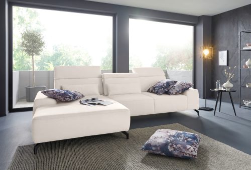 sit&more Ecksofa, Fusshöhe 12 cm, inklusive Sitztiefenverstellung und Kopfteilverstellung, wahlweise in 2 unterschiedlichen Fussfarben