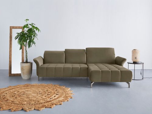 INOSIGN Ecksofa »Fresh«, Federkern, wahlweise mit Kopfteilverstellung, Armteilverstellung und mit motorischem Vorziehsitz, Bezug Olympia SOFT CELAN: leicht mit Wasser zu reinigen