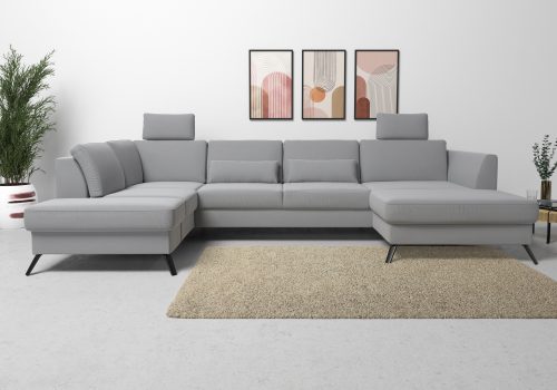 sit&more Wohnlandschaft, inklusive Sitztiefenverstellung, wahlweise mit Bettfunktion, 15cm hoch