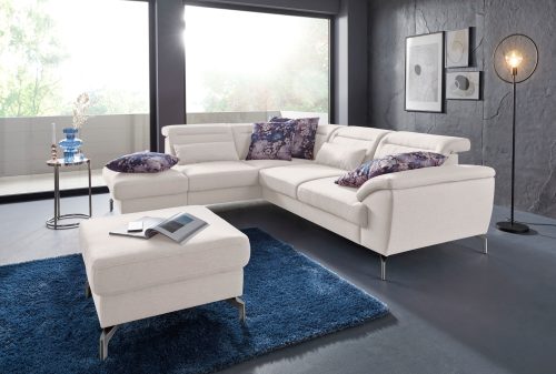 sit&more Ecksofa, 15 cm Fusshöhe, inklusive Sitztiefenverstellung, wahlweise Kopfteilverstellung, wahlweise in 2 unterschiedlichen Fussfarben