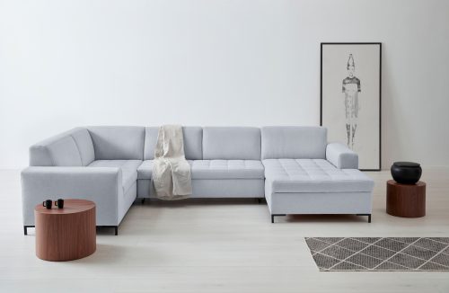 GOODproduct Wohnlandschaft »Grazzo«, hochwertige Stoffe aus recyceltem Material, Steppung im Sitzbereich, wahlweise mit Bettfunktion und Bettkasten