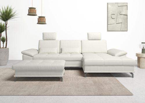 PLACES OF STYLE, Places of Style Ecksofa »Costello«, incl. Sitztiefenverstellung und Armlehnfunktion, incl. 2 Nierenkissen
