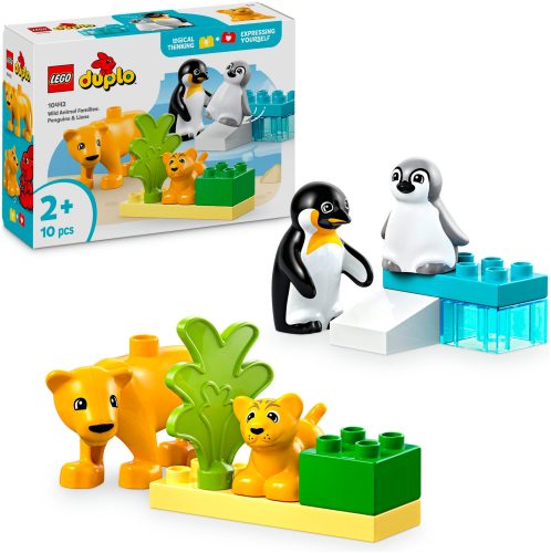 LEGO, 10442 DUPLO Town Wildtier-Familien: Pinguine und Löwen, Konstruktionsspielzeug