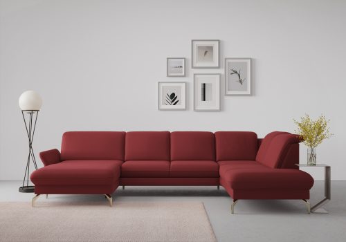 SIT&MORE, sit&more Wohnlandschaft »Fashion«, wahlweise mit Kopfteilverstellung und Vorziehsitz, motorisch, mit satinierten Nickelfüssen
