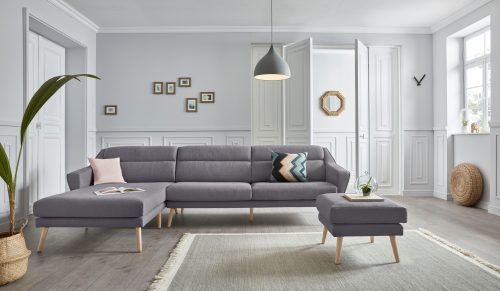andas Ecksofa »Bille«, mit Naht im Rückenkissen und Beinen aus Eichenholz, Design by Morten Georgsen