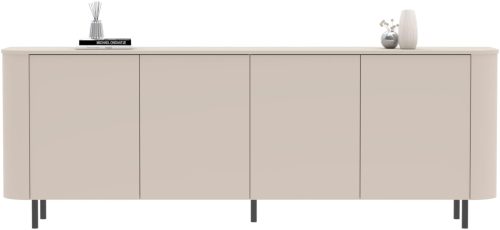 INOSIGN, INOSIGN Sideboard »Lido, 231 cm breit, 4 Türen, Anrichte, Kommode, Stauraumschrank« Formgebogenes MDF, Stirnseiten mit Rundung, Push-to-open, Metallfüsse