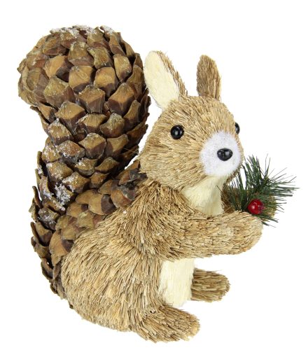 I.GE.A. Dekofigur »Eichhörnchen«, Aus Bast Tierfigur Statue Herbstdeko Winterdeko Weihnachtsdeko