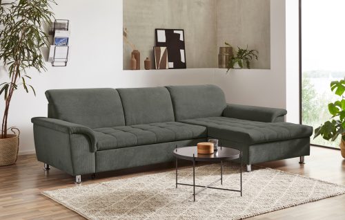 DOMO collection Ecksofa »Franzi«, wahlweise mit Kopfteilverstellung (dann Tiefe: 170 cm), optional mit Bettfunktion und Bettkasten, inklusive Zierkissen