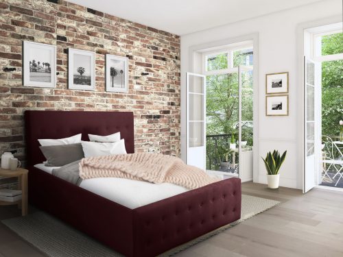 Home affaire Polsterbett »Vaine«, Knopfheftung in dick gepolstertem, weichem Kopf- und Fussteil, in 5 Breiten, auch in Länge 220 cm, incl. Roll-Lattenrost