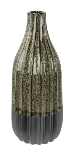 I.GE.A. Dekovase »Vase aus Keramik, geriffelt, bauchig, matt glänzend«, (1 St.), Flaschenform, Blumenvase, Tischdeko, Keramikvase