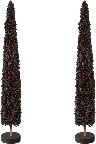 Creativ deco Dekobaum »Weihnachtsdeko«, (2 St.), auf hochwertiger Holzbase, mit Perlen verziert, Höhe 38 cm
