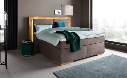 Home affaire Boxspringbett »Cup« mit LED-Beleuchtung, Massivholzrahmen und Topper, in 2 Härtegraden