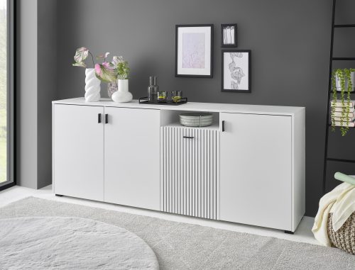 INOSIGN, INOSIGN Sideboard »Hudson«, in moderner Trendfarbe, Griffe aus Metall (Schwarz), Breite 200 cm
