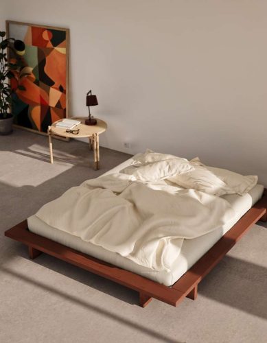 Karup Design, Karup Design Futonbett "Bettgestell JAPAN BED Futonbett aus FSC-zertifiziertem Massivholz" Mit Lattenrost, zeitlos, bequem & in mehreren Farben und Grössen erhältlich
