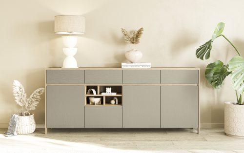 Home affaire Sideboard »Stranda, moderner Schrank, Kommode im Scandi-Style, 198 cm breit«, elegante Rahmenoptik, ausreichend Stauraum, vielseitig einsetzbar
