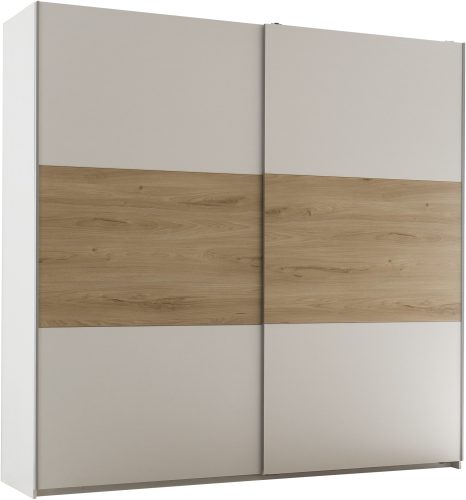 Schlafkontor, Schlafkontor Schwebetürenschrank »Kiara Kleiderschrank, Schiebetürenschrank, Schrank mit Schiebetüren«, Bauchbinde in farblicher Absetzung