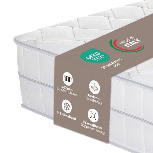Di Quattro, DI QUATTRO Komfortschaummatratze »Komfortschaummatratze Airy Form 23«; 23cm Höhe; 5-Zonen-Spezial-Komfortschaum-Matratze - Schaumstoff mit innovativen Klimakanäle "Airyform"«.
